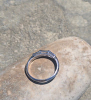 platinum baguette diamond vintage estate band
