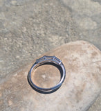 platinum baguette diamond vintage estate band