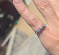 platinum baguette diamond vintage estate band