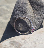 platinum tulip flower filigree ruby solitaire antique ring&nbsp;