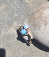 14k gold Victorian opal and diamond antique ring
