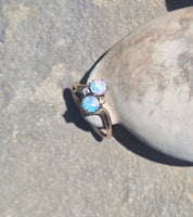 14k gold Victorian opal and diamond antique ring