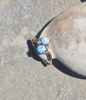 14k gold Victorian opal and diamond antique ring