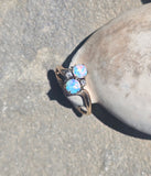 14k gold Victorian opal and diamond antique ring