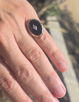 14k gold two-tone black onyx and diamond vintage ring