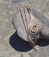 10k gold diamond antique filigree necklace pendant lavaliere
