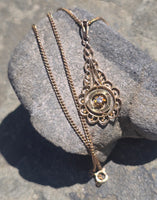 10k gold diamond antique filigree necklace pendant lavaliere