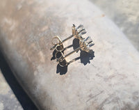 14k gold two-tone diamond estate studs earrings - .18ct tw