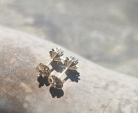 14k gold two-tone diamond estate studs earrings - .18ct tw