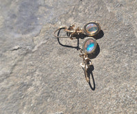18k gold opal estate earrings