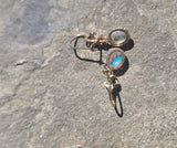18k gold opal estate earrings