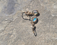 18k gold opal estate earrings