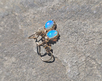 18k gold opal estate earrings