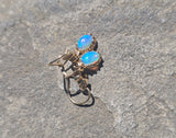 18k gold opal estate earrings