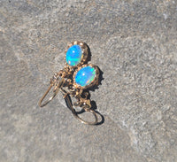 18k gold opal estate earrings