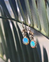 18k gold opal estate earrings