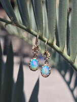 18k gold opal estate earrings
