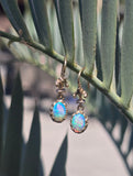 18k gold opal estate earrings