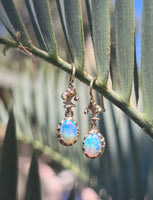 18k gold opal estate earrings