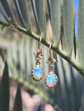 18k gold opal estate earrings