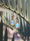 18k gold opal estate earrings