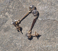 platinum and 14k two-tone diamond antique dangle earrings
