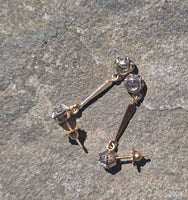 platinum and 14k two-tone diamond antique dangle earrings