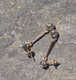 platinum and 14k two-tone diamond antique dangle earrings