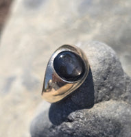 14k gold star sapphire estate ring