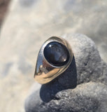14k gold star sapphire estate ring
