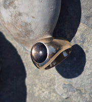 14k gold star sapphire estate ring