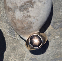 14k gold star sapphire estate ring