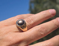 14k gold star sapphire estate ring