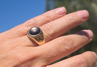 14k gold star sapphire estate ring