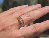 14k gold 7 diamond estate band mens ring - apx .36ct tw