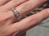 14k gold 7 diamond estate band mens ring - apx .36ct tw