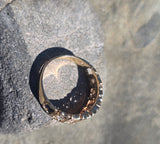 14k gold 7 diamond estate band mens ring - apx .36ct tw