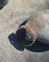 14k gold 7 diamond estate band mens ring - apx .36ct tw