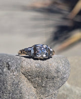 14k-18k gold two-tone c.1930's Art Deco diamond engagement ring