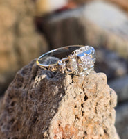 18k white gold Art Deco c.1920's diamond vintage estate ring