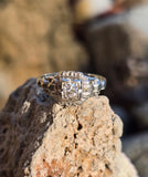 18k white gold Art Deco c.1920's diamond vintage estate ring