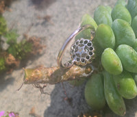 silver top and 10ct gold two tone pearl and old cut diamond antique halo ring