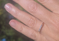 14k gold two-tone 5 diamond estate wedding stackable band