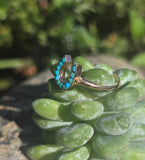 14ct gold Victorian turquoise horseshoe ring band