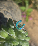 14ct gold Victorian turquoise horseshoe ring band