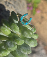 14ct gold Victorian turquoise horseshoe ring band