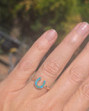 14ct gold Victorian turquoise horseshoe ring band