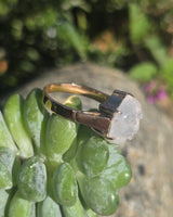 14k gold man in the moon carved quartz face antique ring