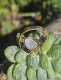 14k gold man in the moon carved quartz face antique ring