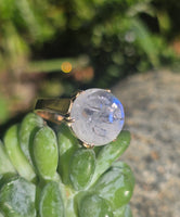 14k gold man in the moon carved quartz face antique ring